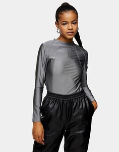 Серая футболка с надписью "Be Heard" Topshop-Серый