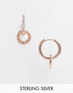 Серьги-кольца с покрытием розовым золотом Olivia Burton-Золотистый