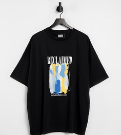 Черная oversized-футболка с принтом живописи Reclaimed Vintage Inspired-Черный цвет