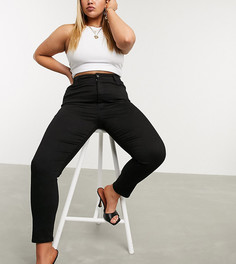 Черные моделирующие зауженные джинсы с завышенной талией ASOS DESIGN Curve Hourglass-Черный