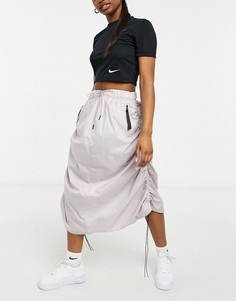 Серая тканевая юбка макси Nike-Светло-коричневый
