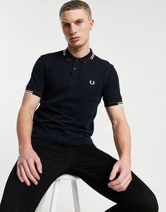 Темно-синяя футболка поло с окантовкой Fred Perry-Темно-синий