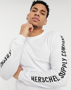 Лонгслив принтом на рукавах Herschel Supply Co-Белый