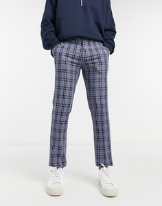 Зауженные брюки в клетку Original Penguin-Голубой