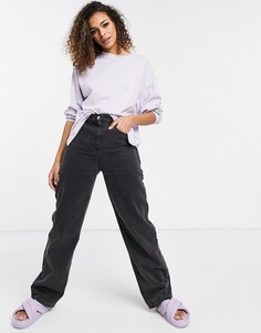 Бледно-сиреневый oversized-лонгслив с манжетами ASOS DESIGN