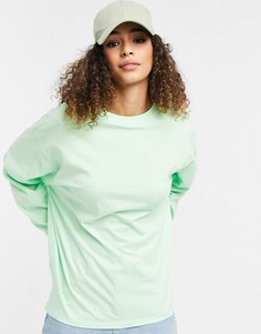 Oversized-лонгслив лаймово-зеленого цвета с манжетами ASOS DESIGN-Зеленый цвет