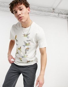 Футболка кремово-желтого цвета с принтом птиц Levis Bi Bird-Белый Levis®