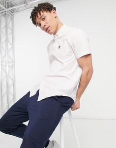 Легкая меланжевая оксфордская рубашка с короткими рукавами Lyle & Scott-Фиолетовый цвет