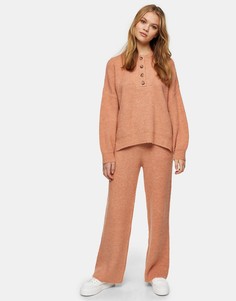 Розовые вязаные брюки Topshop-Коричневый цвет