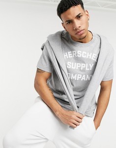 Серая футболка с круглым вырезом и логотипом Herschel Supply Co-Серый