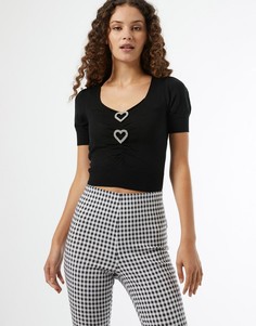 Черный трикотажный топ Miss Selfridge-Черный цвет