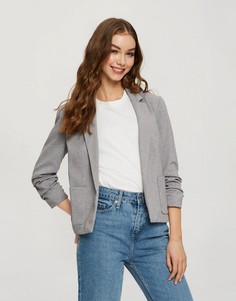 Серый пиджак из ткани понте с накладными карманами Miss Selfridge
