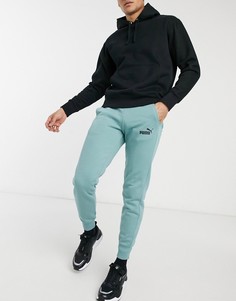 Зеленые спортивные штаны с логотипом Puma Essentials-Зеленый цвет