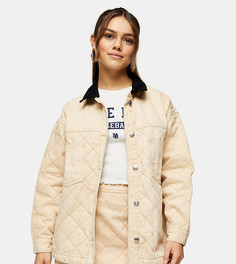 Стеганая джинсовая юбка цвета экрю Topshop Petite-Нейтральный
