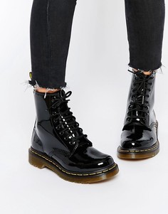 Лакированные ботинки с 8 парами люверсов Dr Martens Modern Classics 1460-Черный цвет