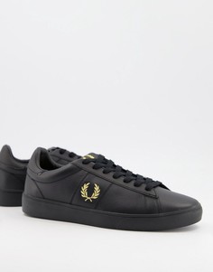 Черные кожаные кроссовки Fred Perry Spencer-Черный цвет