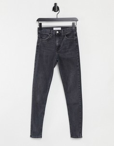 Черные выбеленные зауженные джинсы Topshop Jamie-Черный цвет