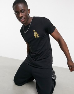 Черная футболка с металлизированным принтом "LA Dodgers" New Era MLB-Черный цвет