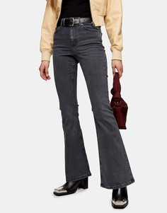 Расклешенные джинсы черного выбеленного цвета Topshop Jamie-Черный цвет