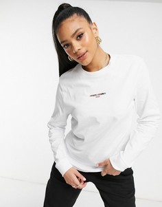Белая футболка бойфренда с длинными рукавами Vans Boys Girls-Белый