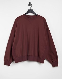 Свитшот-кокон цвета мокко в стиле super-oversized со вставками ASOS DESIGN-Коричневый цвет