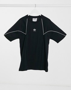 Черная премиум-футболка со вставками adidas Originals-Черный