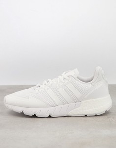 Белые кроссовки с тремя полосками adidas Originals ZX 1K Boost-Белый