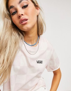 Розовая футболка в клетку Vans Rolled Out-Фиолетовый цвет