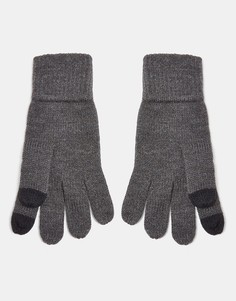 Темно-серые перчатки для сенсорных экранов Topman-Серый