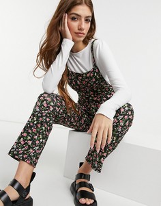 Комбинезон с лонгсливом и цветочным принтом ASOS DESIGN-Многоцветный