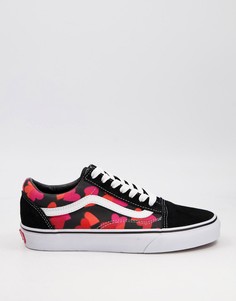 Черно-розовые кроссовки Vans Old Skool Hearts-Розовый цвет