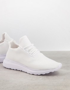 Белые трикотажные кроссовки New Look-Белый