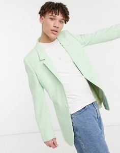 Зауженный удлиненный пиджак мятного цвета ASOS DESIGN-Зеленый цвет