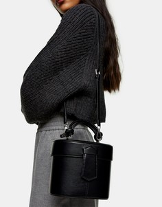 Черная круглая сумка с ручкой Topshop-Черный цвет