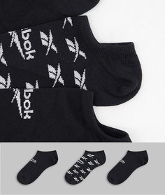 Набор из 3 пар черных невидимых носков Reebok Classics-Черный цвет
