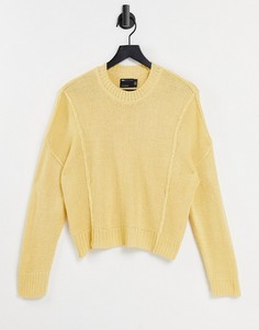 Желтый джемпер свободного кроя с круглым вырезом ASOS DESIGN
