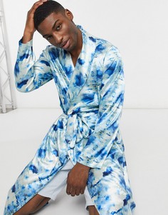 Атласный халат с принтом от комплекта ASOS DESIGN-Многоцветный