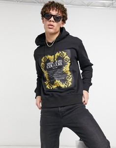 Худи черного цвета с принтом в стиле барокко Versace Jeans Couture-Черный цвет