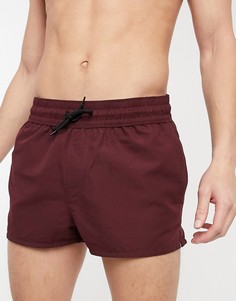 Суперкороткие шорты для плавания бордового цвета ASOS DESIGN-Красный