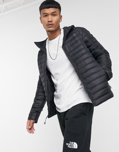 Черный пуховик из эластичной ткани с капюшоном The North Face-Черный цвет