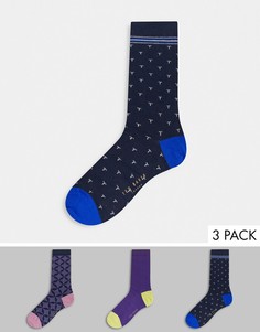Набор из 3 пар носков в подарочной упаковке Ted Baker-Многоцветный