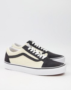 Кроссовки серого и кремового цвета Vans Old Skool-Голубой