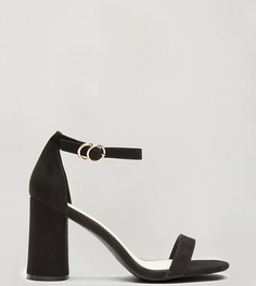 Черные туфли на каблуке для широкой стопы Miss Selfridge-Черный цвет