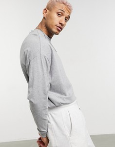 Серый меланжевый oversized-лонгслив ASOS DESIGN