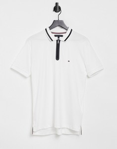 Футболка-поло с молнией на планке Tommy Hilfiger-Белый