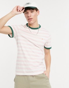 Розовая полосатая футболка Farah Belgrove-Розовый цвет