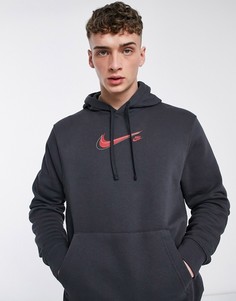 Худи из флиса темно-серого цвета в спортивном стиле Nike Court-Серый