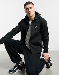 Черный худи со сквозной молнией PUMA Classics Tech-Черный цвет