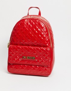 Красный стеганый рюкзак Love Moschino