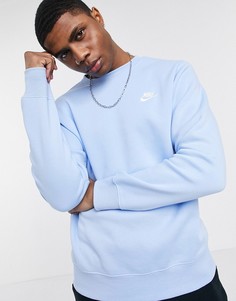 Голубой свитшот с круглым вырезом Nike Club
